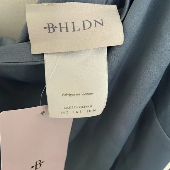 BHLDN Dylan one shoulder satin side slit gown NWT - Picture 10 of 16